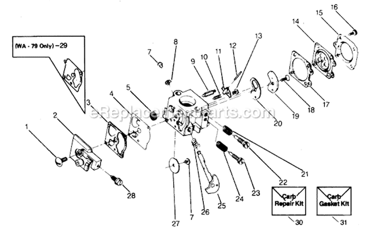Page A Diagram and Parts List for XR-90  Weed Eater Trimmer